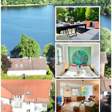 Snug Stays I 3 Zimmer Design Apartment Am See Mit Garten I Home Office I Highspeed Wifi Weßling Exteriör bild